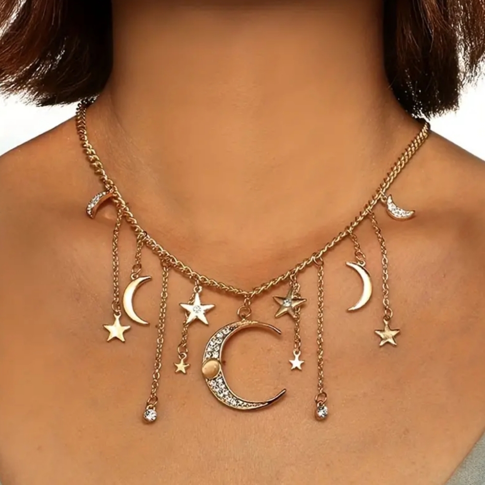 Moon & Star Chain Necklace